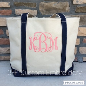 Personalized Extra-Large Canvas Boat Tote/Large Beach Bag/Boat Bag/Monogrammed Canvas Beach Tote Bag/Mom Gift/Friend Gift/Vacation Tote
