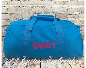 Personalized Monogrammed Embroidered Large Duffel/Duffle Bag/Travel Bag/Overnight Bag/Kids Sleepover Bag/Sports Bag