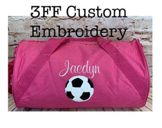 Personalized Embroidered Soccer Ball Duffel/Duffle Bag/Futbol Bag/Sports Bag/Soccer Equipment Bag/Soccer Ball Bag/Girls Soccer/Boys Soccer