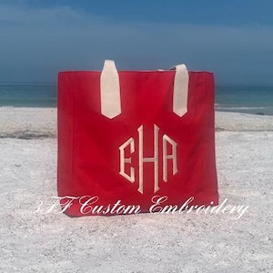 Personalized Monogrammed XL Canvas Tote/Oversized Tote/Large Bag/Water Repellent Bag/Monogrammed Beach Bag/Boat Bag/Gift for a Friend