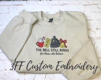 Christmas Train Sweatshirt/Santa's Bell/Christmas Believe/Christmas Gift/Crewneck Sweatshirt/North Pole/All Aboard/Train Ticket Crewneck