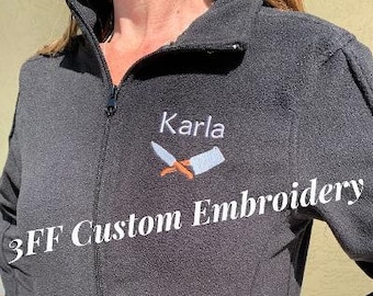 Personalized Ladies OR Unisex(Men's) Chef/Cook/Restaurant Full Zip Micro Fleece Jacket/Gift for Chef or Cook/Restaurant Chef Gift