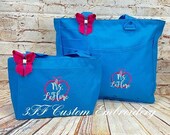 Personalized Shoulder Bag and Lunch Tote Teacher Apple SET Great for School Pick your Color and Design Embroidery Name or Monogram