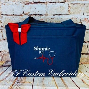 Personalized EKG Stethoscope Insulated NURSE/DOCTOR Lunch Tote Bag/Nurse Appreciation Gift/Nurse Graduation Gift/Nurse's Week Gift