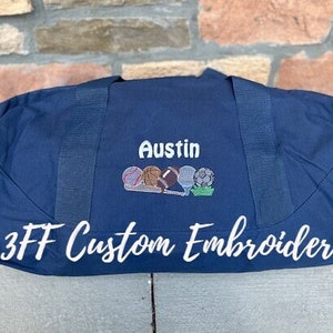 Personalized Monogrammed Embroidered Large Sports Duffle/Multi Sports Duffle/All Sports Bag/Sports Equipment Bag/Kids Sport Duffle