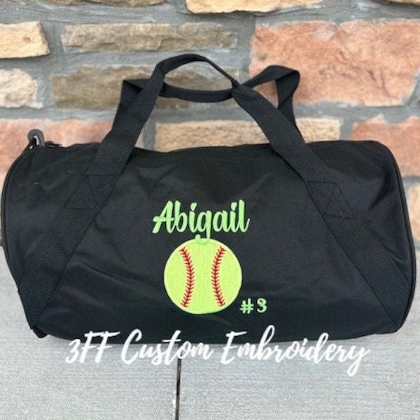 Monogrammed Softball Etsy