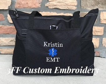 Personalized EMT Select Tote/EMT Graduation Gift/Paramedic Tote Bag Gift/Star of Life Tote Bag/EMT Carry All Bag