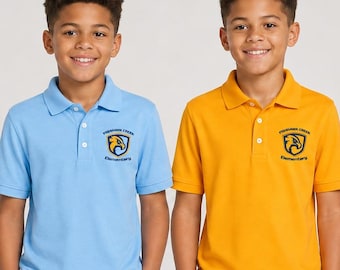 Polo juvenil de piqué con estampado de tostadas francesas para niños de la escuela primaria FishHawk Creek