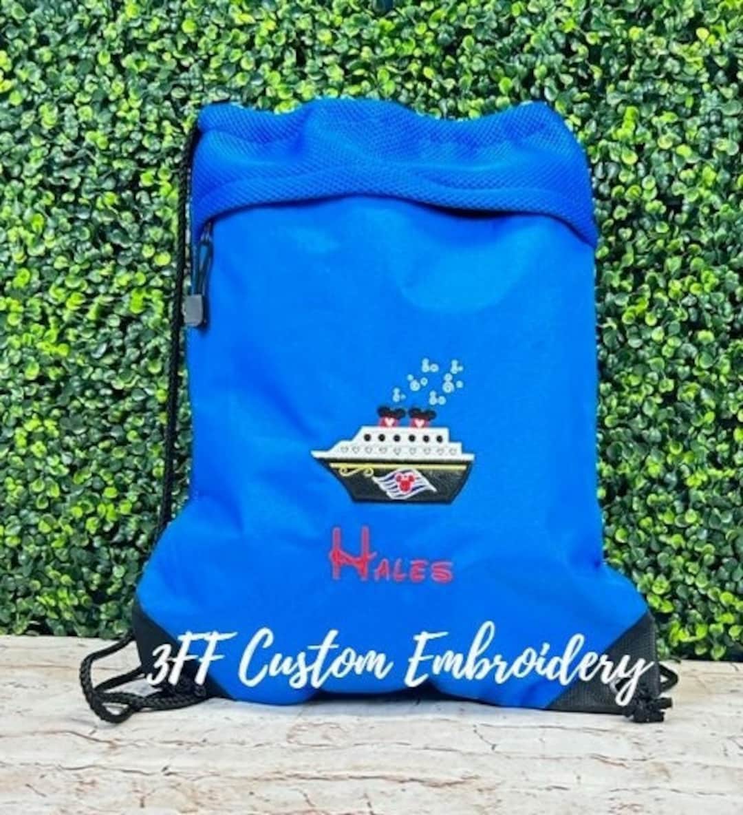 2 Pocket Canvas Drawstring Disney Cruise Ship Inspired  display picture 2
