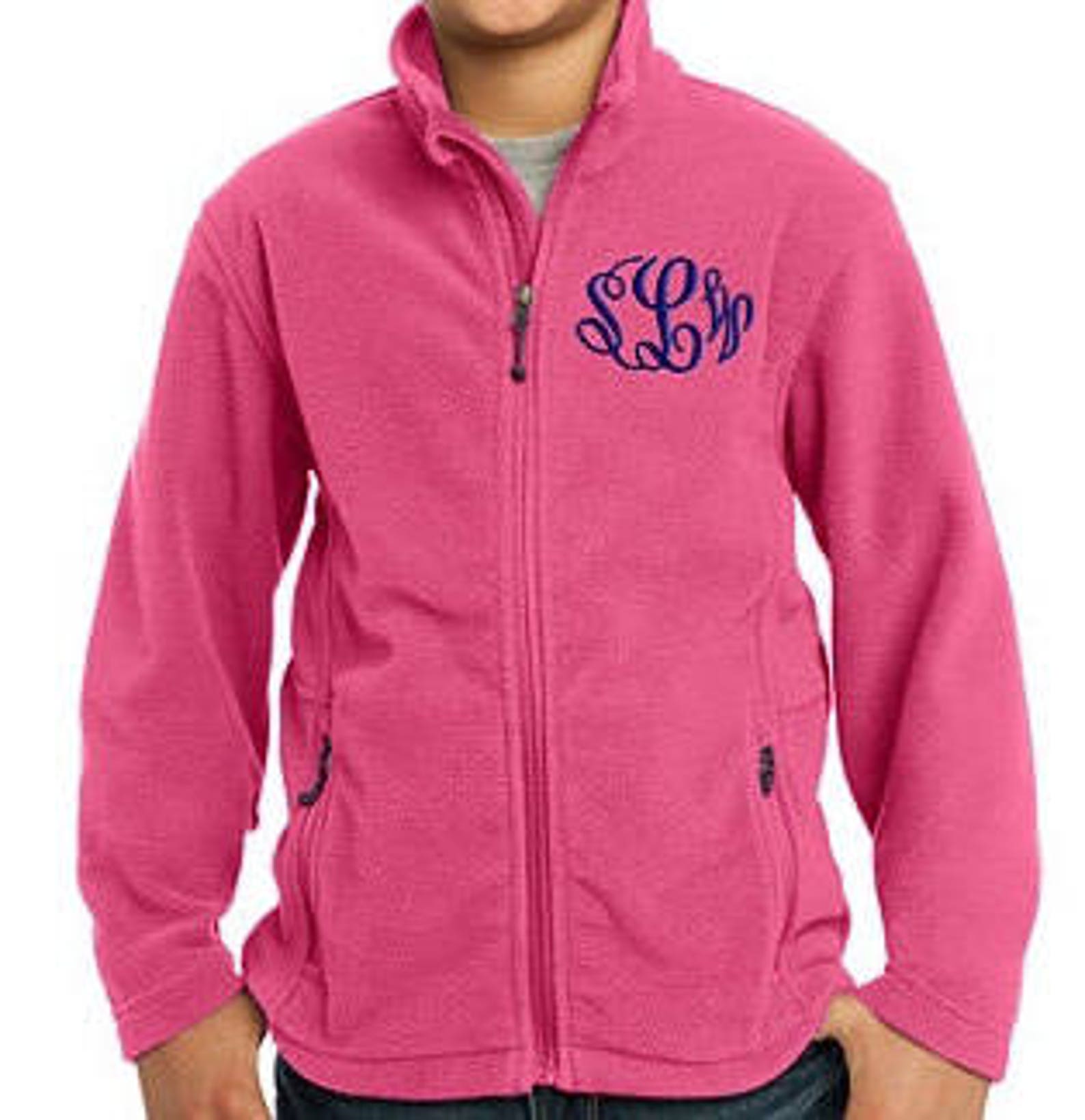 Personalized Youth Fleece Jacket Embroidered Monogram Included Etsy