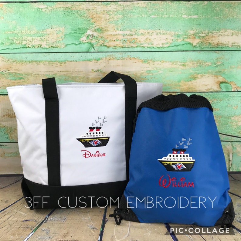 OVERSIZED Disney Cruise Inspired Boat Tote/Zippered Beach Tote/Magical Family Vacation Bag image 4