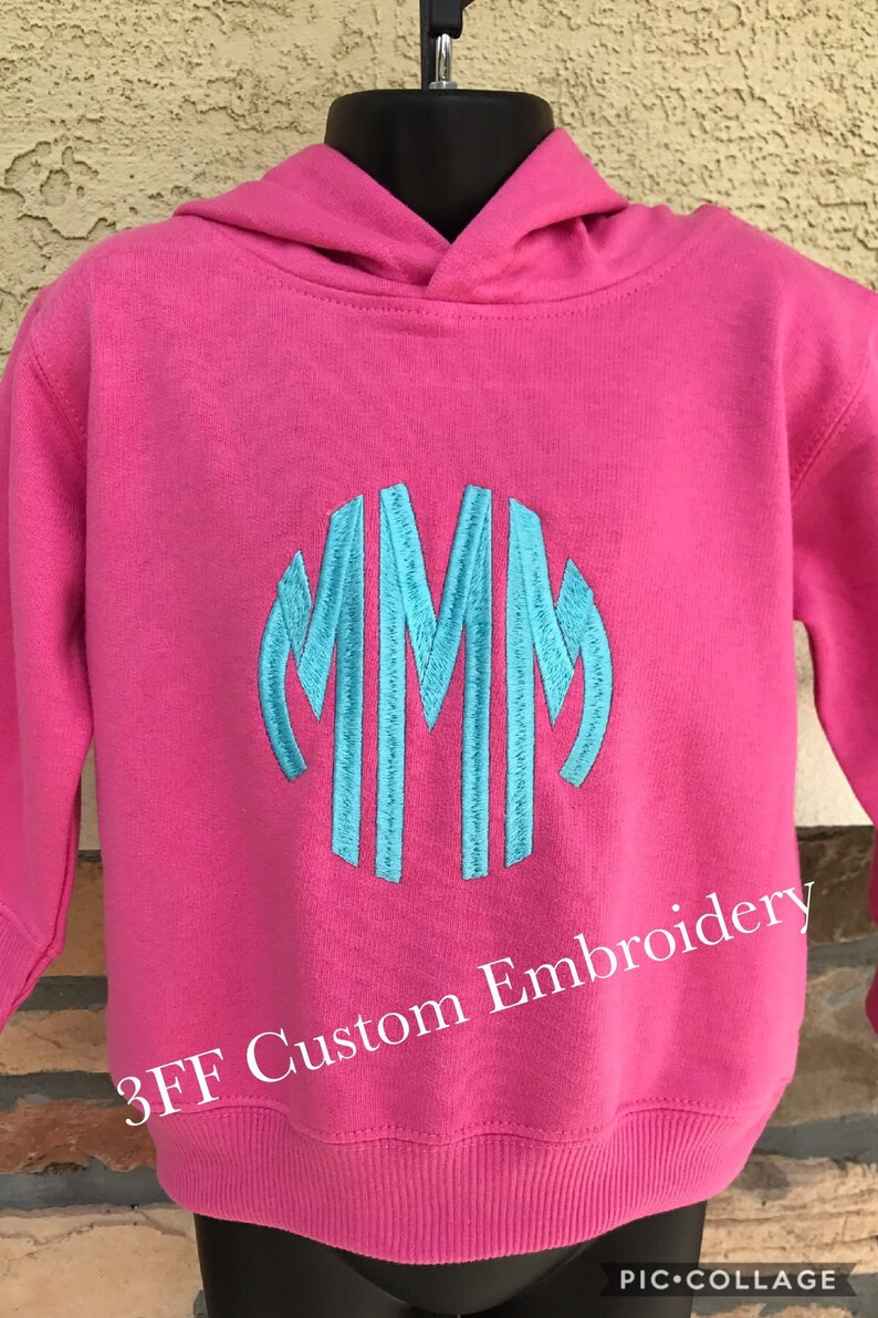 Personalized Toddler Hooded Sweatshirt Embroidered Monogram Etsy