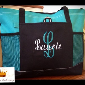 Fourre-tout personnalisé sélectionné Beaucoup de couleurs au choix Broderie personnalisée Un excellent cadeau/Sac fourre-tout monogrammé/Cadeau pour un ami/Cadeau pour maman