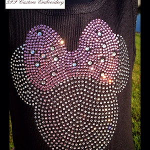 CHILD or ADULT SIZE Minnie Mouse Inspired Bling Crystal Rhinestone Shirt/Theme Park Vacation Shirt/Magical Vacation Shirt