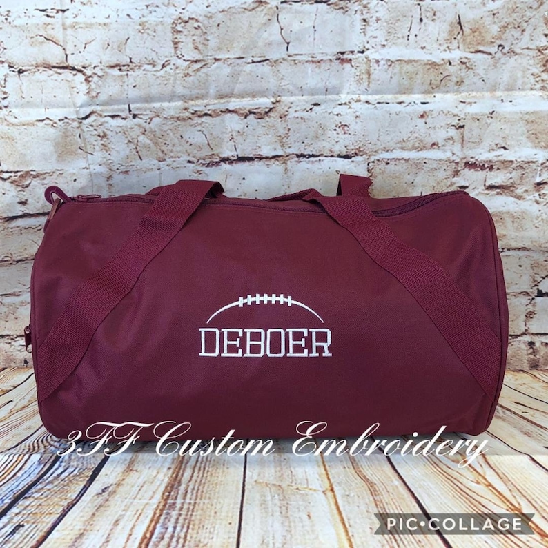 Personalized Embroidered Football Duffel/duffle Bag Etsy