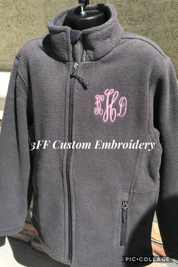 Personalized Youth Fleece Jacket Embroidered Monogram 