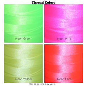 Puede incluir: Cuatro carretes de hilo de color ne&oacute;n. Los colores son verde ne&oacute;n, rosa ne&oacute;n, amarillo ne&oacute;n y coral ne&oacute;n.