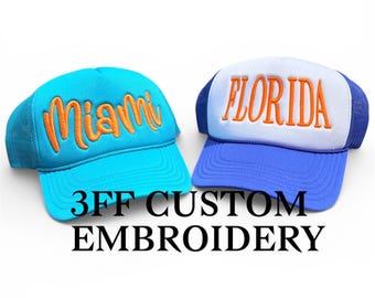Custom Foam Trucker Cap, Team Hat, Puff Embroidered Hat, Baseball Mom, Football Mom, Hockey Mom, Game Day Hat, My City Hat, School hat