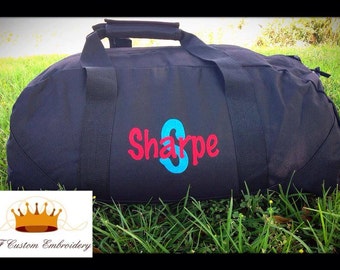 Personalized Monogrammed Embroidered Large Duffel/Duffle Bag/Overnight Bag/Travel Bag/Sleepover Bag/Sports Bag