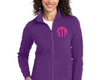 Personalized Embroidered Ladies OR Unisex(Men's) Full Zip Micro Fleece Jacket/Cute Ladies Monogrammed Jacket/Bridesmaid Gift