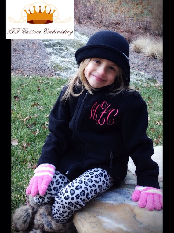 Personalized Youth Fleece Jacket Embroidered Monogram 