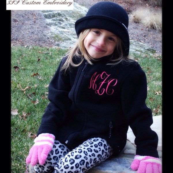 Personalized Youth Fleece Jacket Embroidered Monogram Included/Birthday Gift/Christmas Gift/Monogrammed Youth Jacket