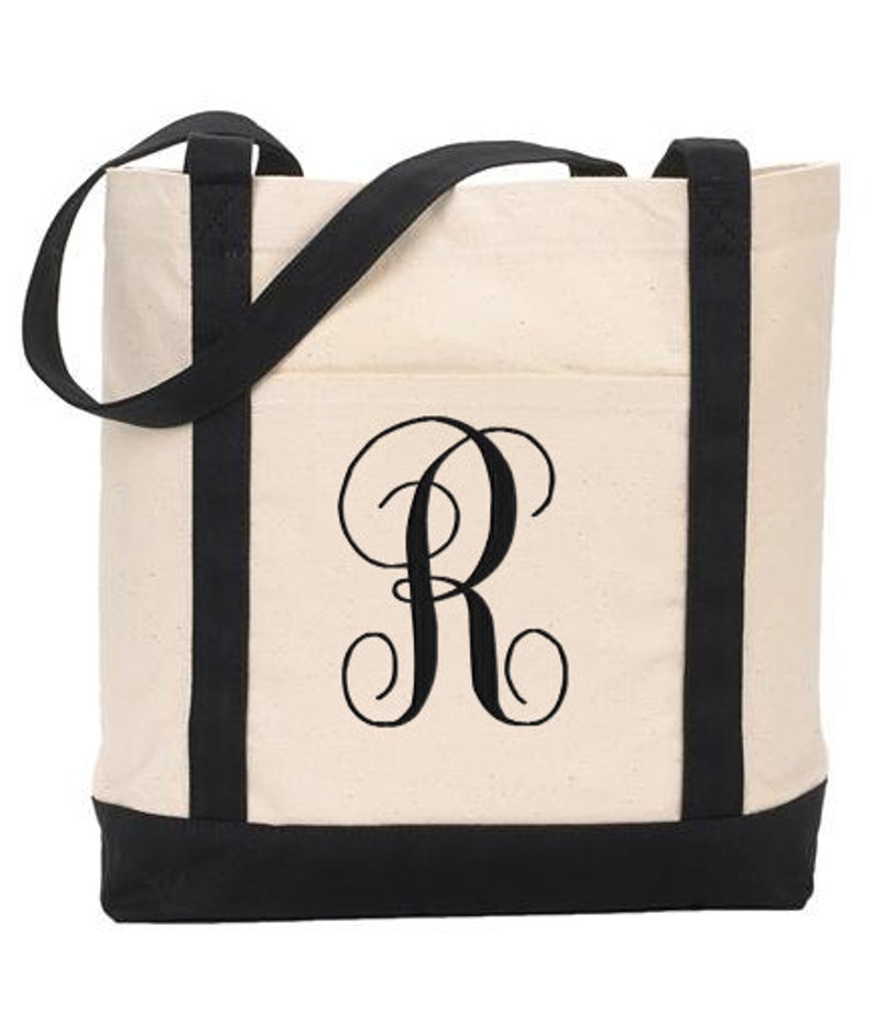 Monogrammed Tote Bag Personalized Custom Embroidery Etsy