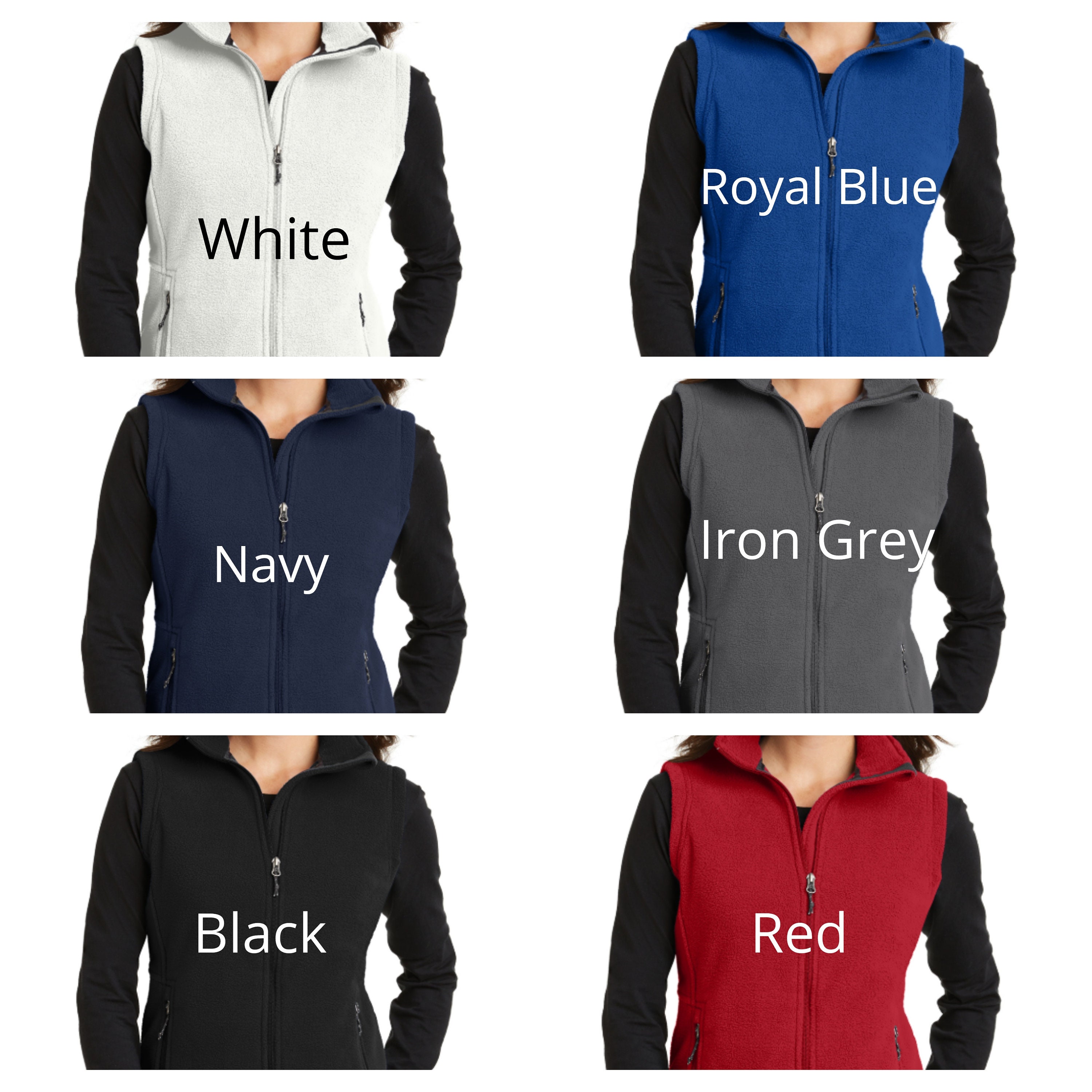 Personalized Ladies Embroidered Monogramed Fleece Vest FRONT Etsy