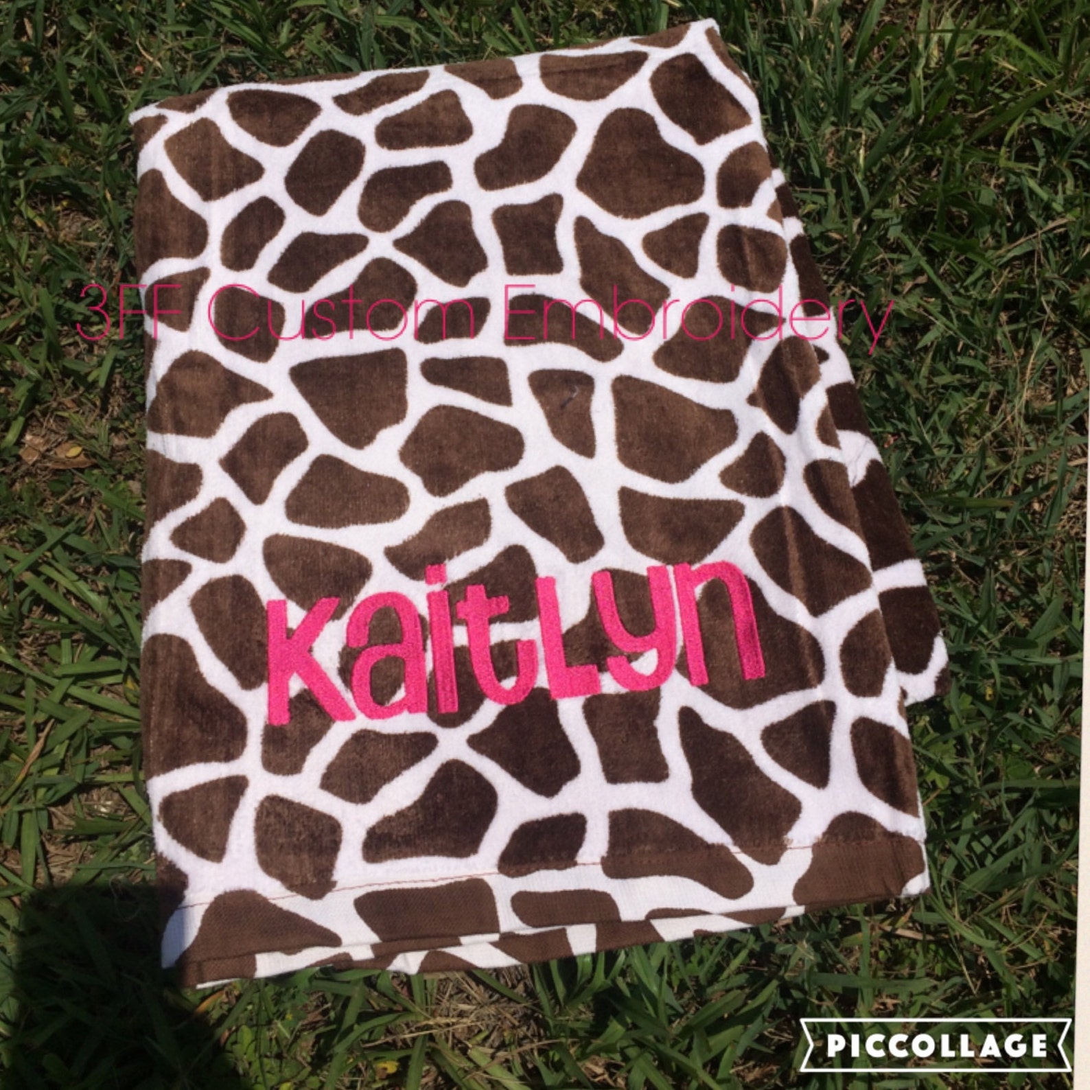 Personalized Velour Beach Towel Name or Monogram Etsy