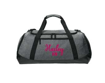 Personalized Embroidered Large Rec Duffel Bag/Nurse Duffel/Healthcare Travel Duffel Bag/Nurse Appreciation Gift/Hospital Weekend Bag