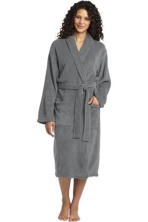 womens grey dressing gown Super Soft Gray Plush Hooded Women's Robe – RobeMart main image 1