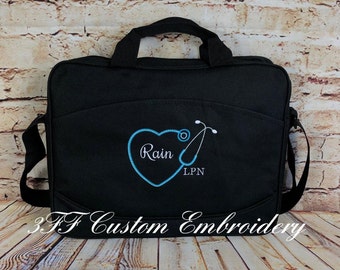 Personalized Stethoscope Nurse/Doctor/Medical Laptop Computer Bag/Nurse Gift/Nurse Appreciation/Nursing School Laptop Bag