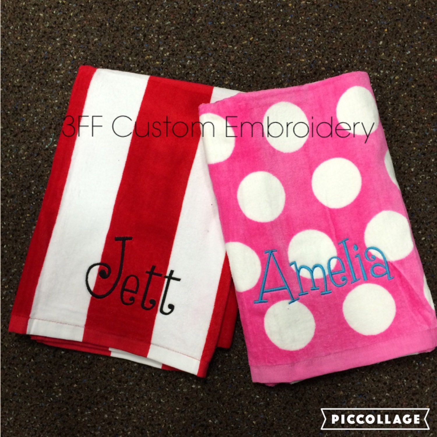 Personalized Velour Beach Towel Name or Monogram Etsy