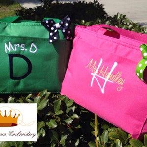 Personalized Insulated Lunch Tote Pick your Tote Color, Font, & Thread Color/Kids Lunch Bag/Lunch Cooler/Monogrammed Lunch Bag