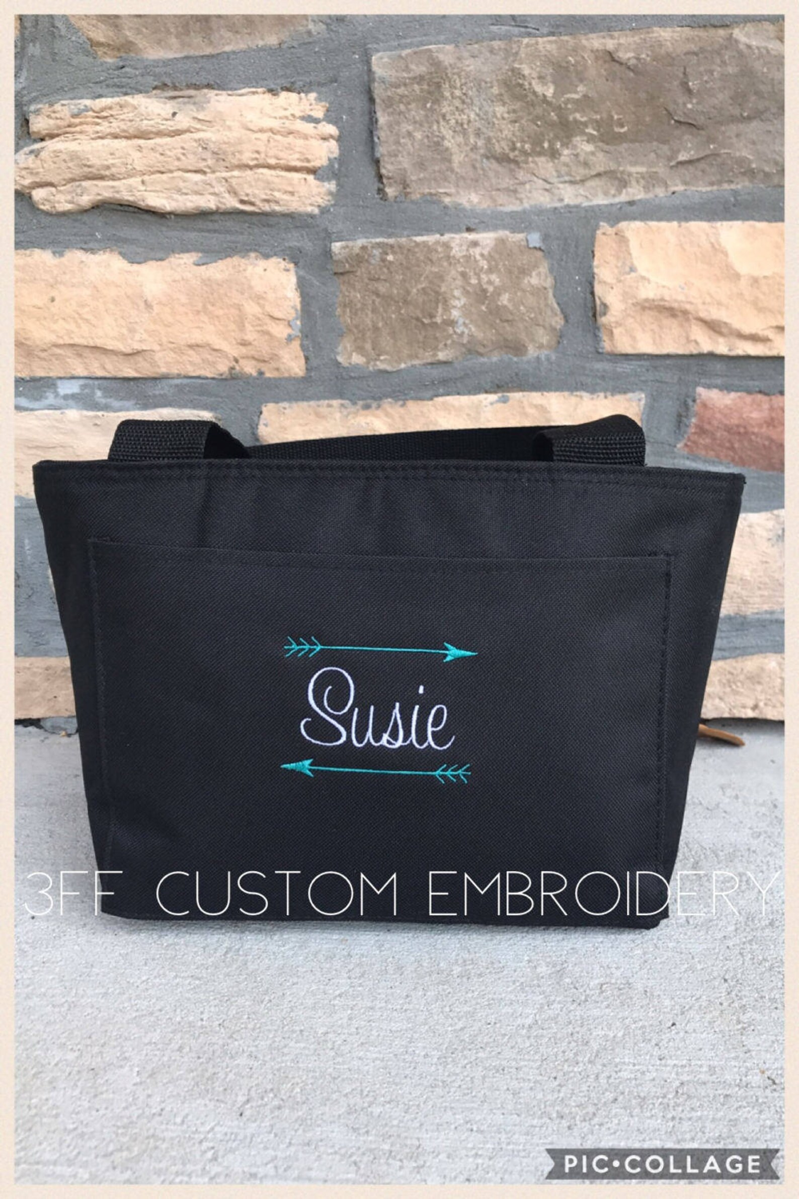 Personalized Lunch Tote/bag With Name and Arrows Etsy