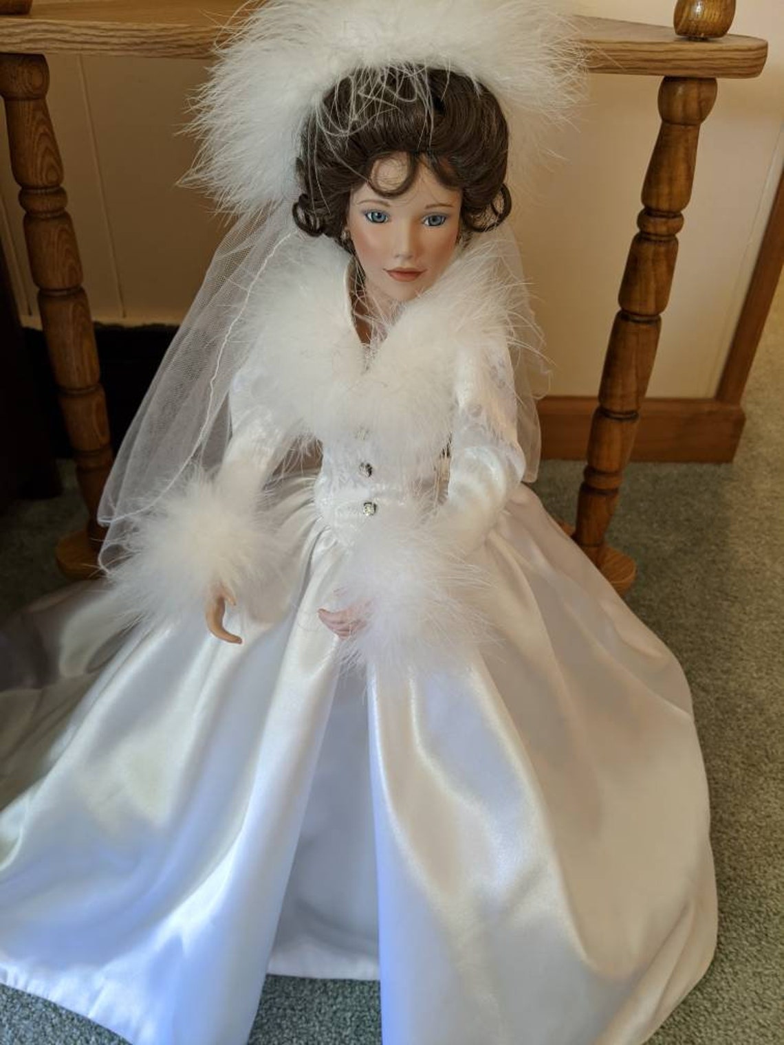Ashtondrake Porcelain Bride Doll Winter Romance Etsy