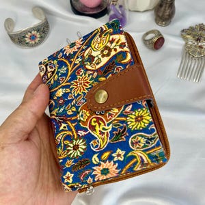 Handmade Boho Carpet Bag Wallet – Trifold Zipper Women’s Wallet, Cute Small Wallet, Turkish Pattern Purse, Gift for Her,Boho Style Wallet