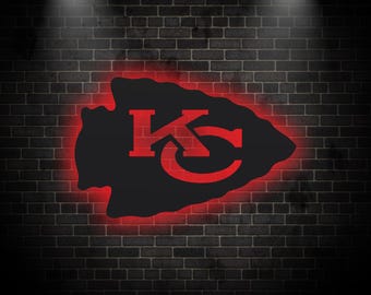 Kansas City Chiefs LED Sign Wall Decor, NFL Football Team Lighted Logo Wall Art, Man Cave Neon Style Gift for Football Fans Home Bar Decor