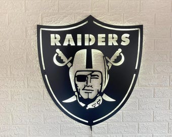 Las Vegas Raiders LED Sign Wall Decor, NFL Football Team Lighted Logo Wall Art, Man Cave Neon Style Gift for Football Fans Home Bar Decor