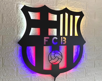 Custom Barcelona LED Sign Wall Decor, Soccer Team Lighted Logo Wall Art, Man Cave Neon Style Gift for Football Fans Home Bar Decor