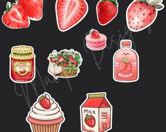 Erdbeeren Sticker Pack