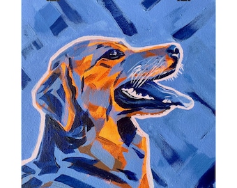 Golden Retriever Painting Poster, Dog Art Print, Animal Lover Decor, Wall Art Gift, Canine Portrait Signage, Vertical Artwork Print