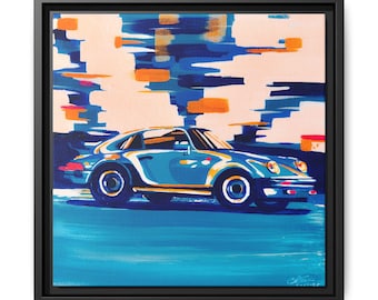 Canvas Print, Porche 911 Painting Print, Framed Wall Art, Matte Artwork, Multi-color Home Decor, Car Lover Gift
