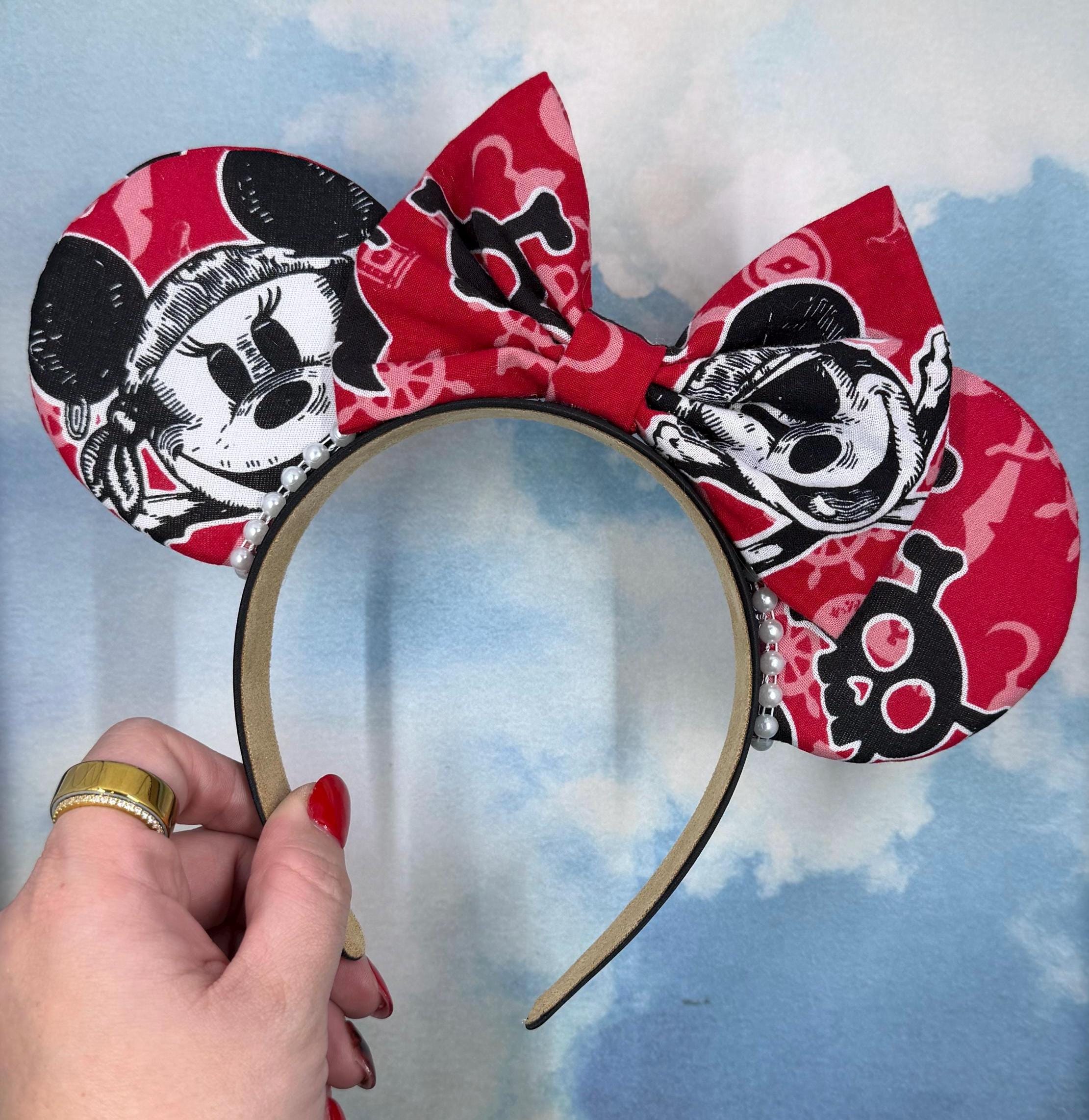 Disney Shanghai Faux Leather Pirate Minnie Mouse Ears Shanghai Disney Resort Minnie Ear Headband Arrives at  main image 4