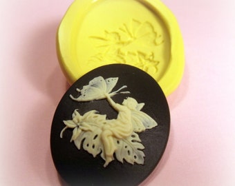 Fairy with butterfly flexible silicone mold / mould