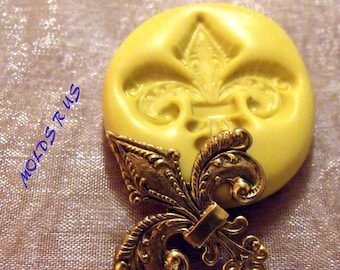 classy fleur d1e lis- flexible silicone push mold / craft/ dessert/ mini food / resin/jewelry and more.