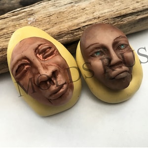 Couple Man and Woman Face altered art face art deco flexible silicone mold set