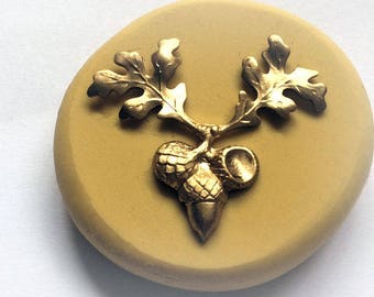 Acorn with Leaves Flexible silicone mold- fondant, wax, clay, resin, sweets, Chocolate and more
