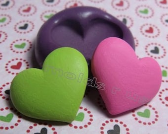 Puffy Heart - flexible silicone push mold / craft/ dessert/ mini food / soap mold/ resin/jewelry and more.
