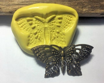 Large filigree butterfly Flexible silicone push mold- fondant, wax, miniature foods, decoden, clay, resin, sweets, pmcFrom moldsrus